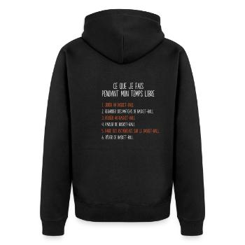 Basketball Free Time Gift Idea Basketball Player - Unisex Premium Organic Zip Hoodie - black - Back - Nico (187cm)