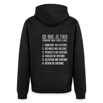 Voiture Temps Libre Idée Cadeau Pour Mécano - Veste à capuche bio Premium Unisexe - noir - Dos - Nico (187cm)