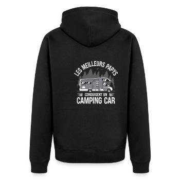 Les Meilleurs Papys Conduisent Un Camping Car - Veste à capuche bio Premium Unisexe - noir - Dos - Nico (187cm)