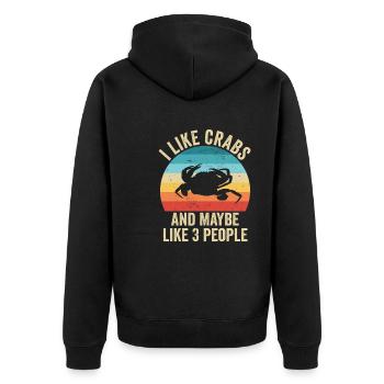 J'aime Les Crabes Cadeau Drole Océan - Veste à capuche bio Premium Unisexe - noir - Dos - Nico (187cm)