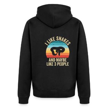 J'aime Les Serpents Cadeau Humour Animaux - Veste à capuche bio Premium Unisexe - noir - Dos - Nico (187cm)