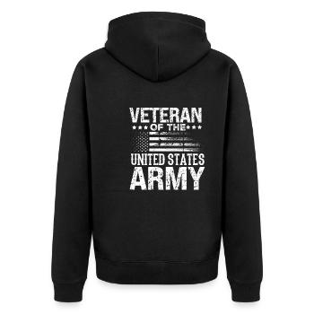 Patriot Américain Vétéran De L'Armée - Veste à capuche bio Premium Unisexe - noir - Dos - Nico (187cm)