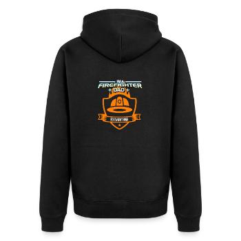 I'm A Firefighter And Dad - Unisex Premium Bio Zip Hoodie - Schwarz - Hinten - Nico (187cm)