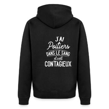 Poitiers Dans Le Sang Cadeau Poitevins - Veste à capuche bio Premium Unisexe - noir - Dos - Nico (187cm)