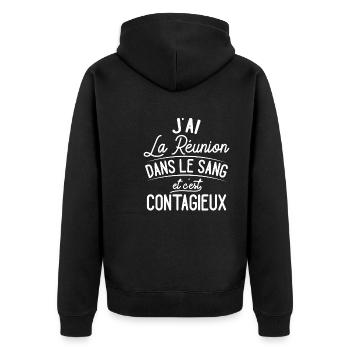 La Réunion Dans Le Sang Cadeau Réunionais - Veste à capuche bio Premium Unisexe - noir - Dos - Nico (187cm)