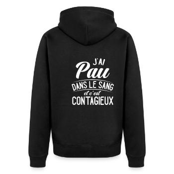 Pau Dans Le Sang Cadeau Palois - Veste à capuche bio Premium Unisexe - noir - Dos - Nico (187cm)