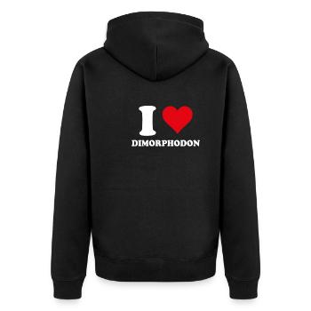 J'aime Dimorphodon Paléontologie Dinosaure - Veste à capuche bio Premium Unisexe - noir - Dos - Nico (187cm)