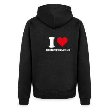 J'aime Edmontosaurus Paléontologie Dinosaure - Veste à capuche bio Premium Unisexe - noir - Dos - Nico (187cm)