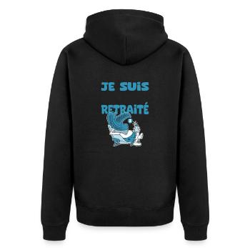 Papy retraité cool cadeau drôle grand-père - Veste à capuche bio Premium Unisexe - noir - Dos - Nico (187cm)