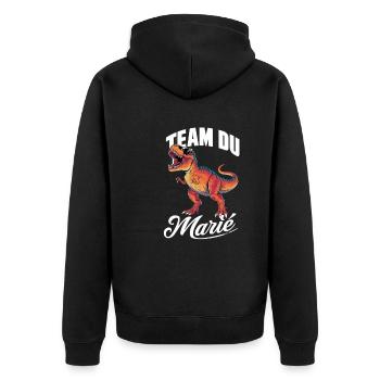 Mariage Homme Dinosaure Team Du Marié T-Rex - Veste à capuche bio Premium Unisexe - noir - Dos - Nico (187cm)