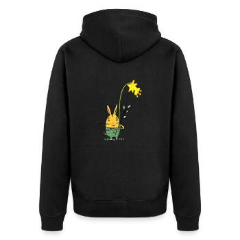 Osterhase - Unisex Premium Bio Zip Hoodie - Schwarz - Hinten - Nico (187cm)