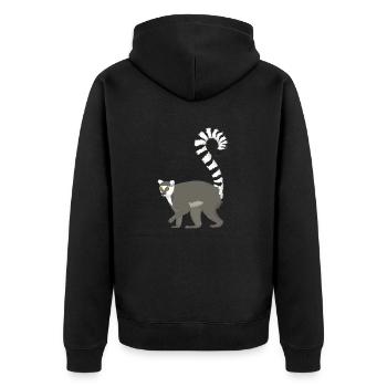 Katta - Unisex Premium Bio Zip Hoodie - Schwarz - Hinten - Nico (187cm)
