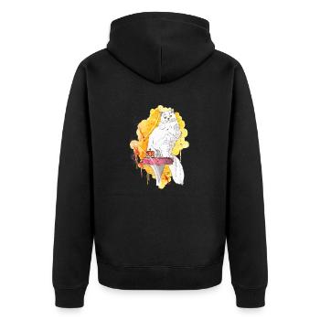 Catking - Unisex Premium Bio Zip Hoodie - Schwarz - Hinten - Nico (187cm)