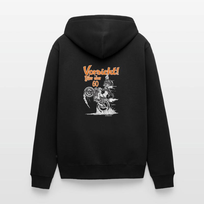 Tees Paradise Biker ueber 60 Biker Geschenk Shirt Unisex Premium Bio Zip Hoodie