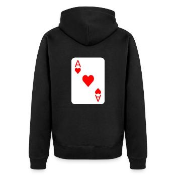 Costume de carte à jouer de poker - Veste à capuche bio Premium Unisexe - noir - Dos - Nico (187cm)