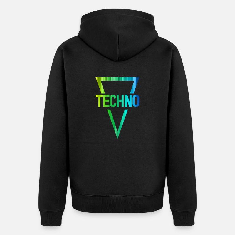 techno r - Unisex Premium Bio Zip Hoodie - Schwarz