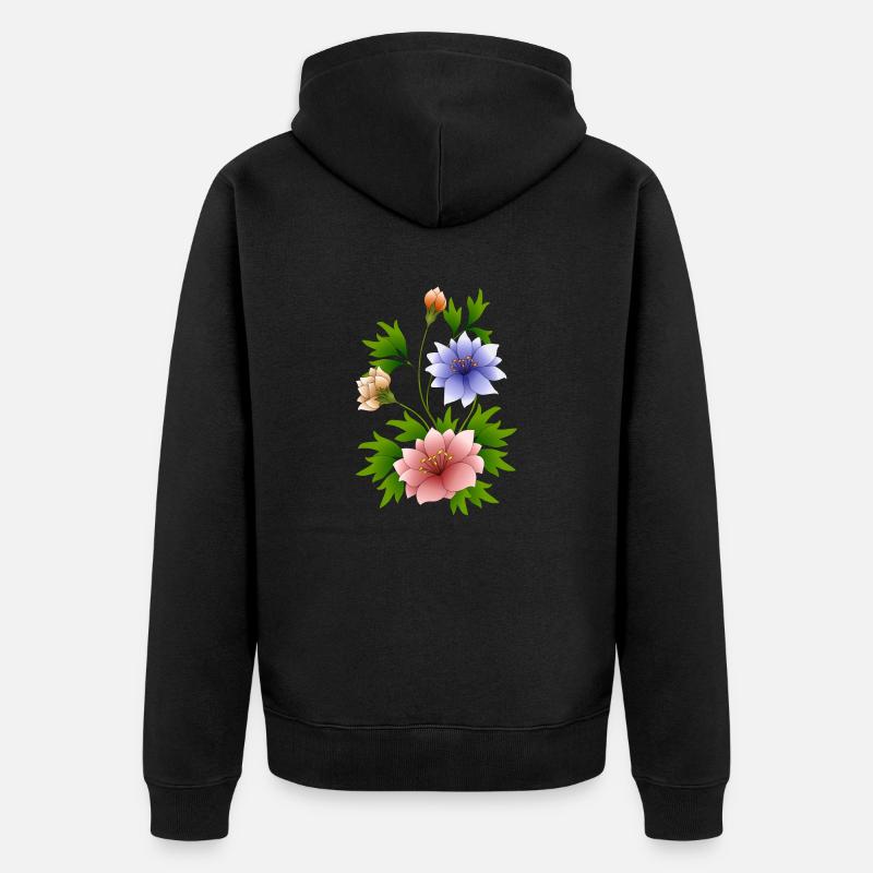 fleurs - Veste à capuche bio Premium Unisexe - noir