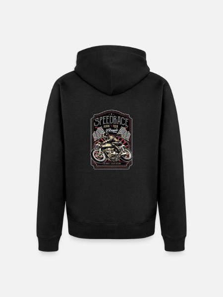 motorcycle - Unisex Premium Organic Zip Hoodie - black