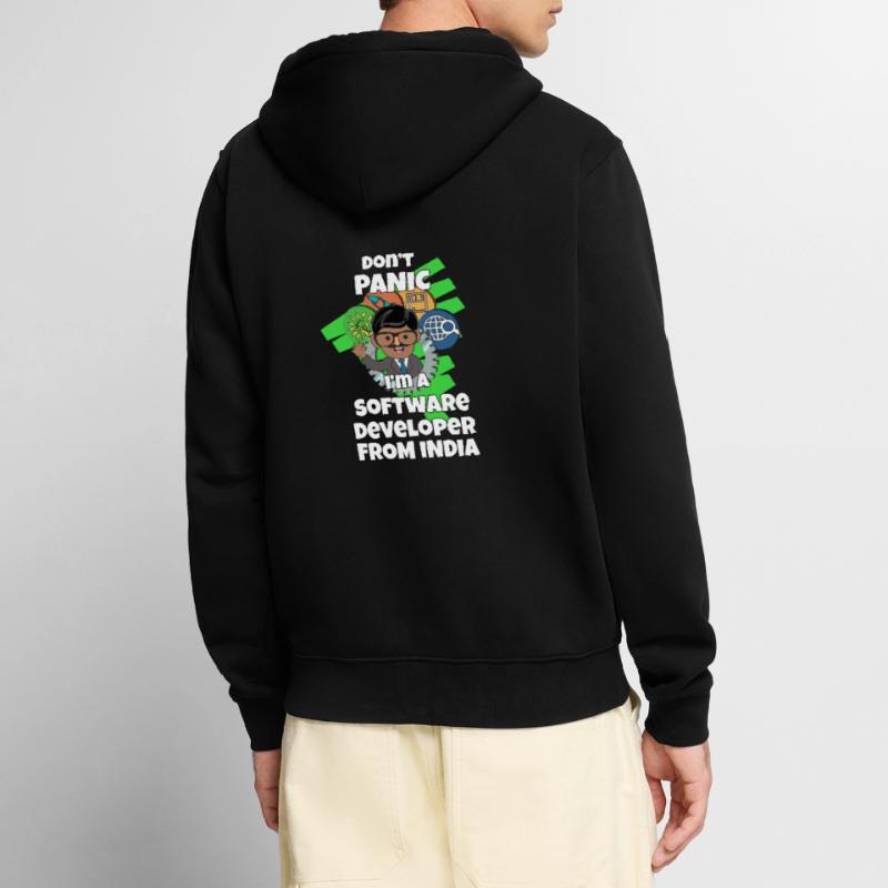 India Indian Developer Software Code I Gift Unisex Premium Organic Zip Hoodie