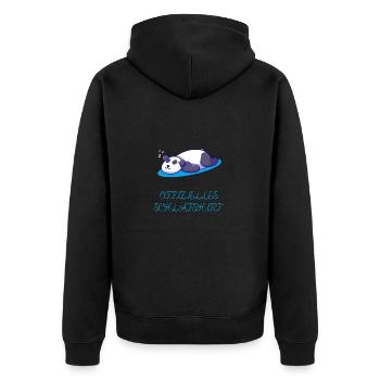 OFFIZELLES SCHLAFSHIRT - Unisex Premium Bio Zip Hoodie - Schwarz - Hinten - Nico (187cm)