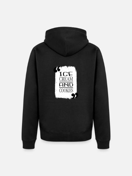 ice cream cone dessert bakery - Unisex Premium Organic Zip Hoodie - black