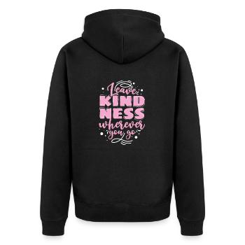 Kindness Statement Role Model Gift - Unisex Premium Organic Zip Hoodie - black - Back - Nico (187cm)