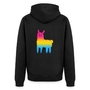 Pan de lama - Veste à capuche bio Premium Unisexe - noir - Dos - Nico (187cm)