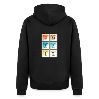 Graffiti | Tableau périodique des éléments - Veste à capuche bio Premium Unisexe - noir - Dos - Nico (187cm)