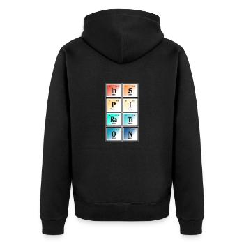 Inspiration - Tableau périodique des éléments - Veste à capuche bio Premium Unisexe - noir - Dos - Nico (187cm)