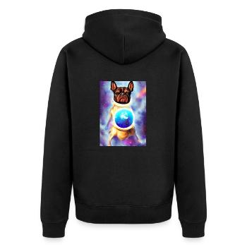 Space Dog - Unisex Premium Organic Zip Hoodie - black - Back - Nico (187cm)