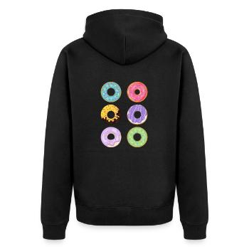 groupe de donuts - Veste à capuche bio Premium Unisexe - noir - Dos - Nico (187cm)
