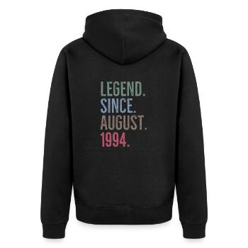 Légende depuis août 1994 - Veste à capuche bio Premium Unisexe - noir - Dos - Nico (187cm)