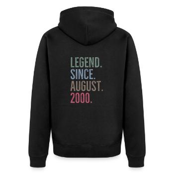 Légende depuis août 2000 - Veste à capuche bio Premium Unisexe - noir - Dos - Nico (187cm)