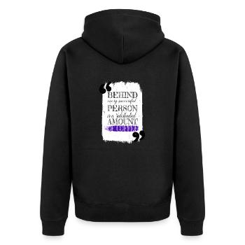 coffee lover cappuccino humor roastedbeans happy - Unisex Premium Organic Zip Hoodie - black - Back - Nico (187cm)