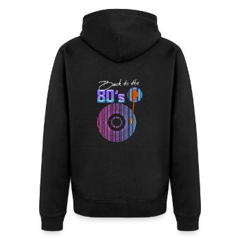Années 80 Idée Idée Cadeau Humour 1980-89 - Veste à capuche bio Premium Unisexe - noir - Dos - Nico (187cm)