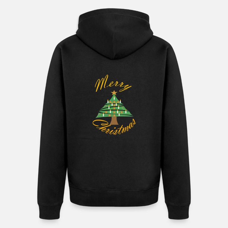 Weihnachtsbild mit Weihnachtsbaum - Unisex Premium Bio Zip Hoodie - Schwarz