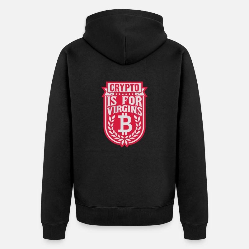 crypto is for virgins - Unisex Premium Bio Zip Hoodie - Schwarz
