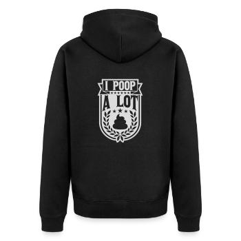 I poop a lot - Unisex Premium Organic Zip Hoodie - black - Back - Nico (187cm)
