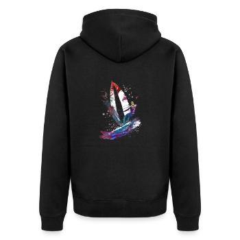 Surfer sport art #surfer #sport - Veste à capuche bio Premium Unisexe - noir - Dos - Nico (187cm)