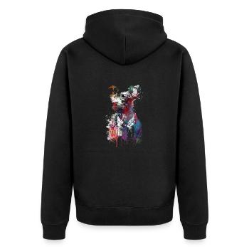 Chien hipster art graphique #dog - Veste à capuche bio Premium Unisexe - noir - Dos - Nico (187cm)