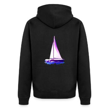 Sailing Sailing Sailing Sailing Sailboat - Unisex Premium Organic Zip Hoodie - black - Back - Nico (187cm)