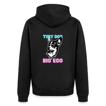 Chihuahua - Small Dog, Big Pride Funny - Unisex Premium Organic Zip Hoodie - black - Back - Nico (187cm)