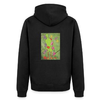 Summer desire to live - Unisex Premium Organic Zip Hoodie - black - Back - Nico (187cm)