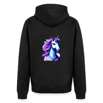 Unicorn Mythical Animal Girl Unicorns Unicorn - Unisex Premium Organic Zip Hoodie - black - Back - Nico (187cm)