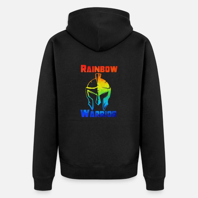 Rainbow Warrior - Unisex Premium Bio Zip Hoodie - Schwarz