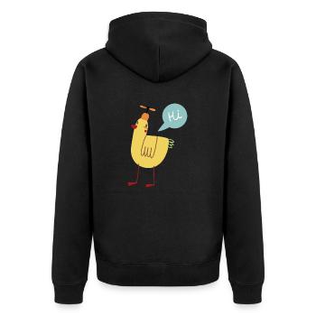 Vogel - Unisex Premium Bio Zip Hoodie - Schwarz - Hinten - Nico (187cm)