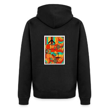 Ravebow - Unisex Premium Organic Zip Hoodie - black - Back - Nico (187cm)