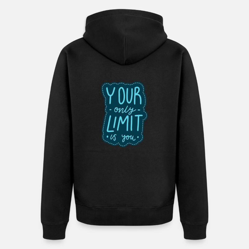 Nur du schränkst ein - Unisex Premium Bio Zip Hoodie - Schwarz