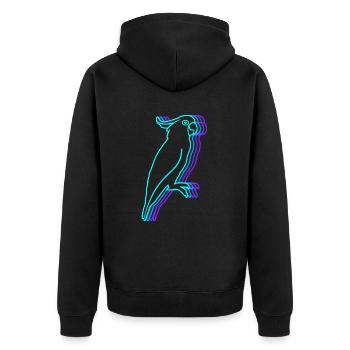 Cacatoès Vintage Cacatoès Femmes Oiseau Perroquet - Veste à capuche bio Premium Unisexe - noir - Dos - Nico (187cm)