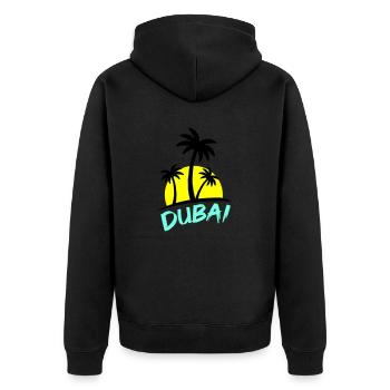 Dubaï - Veste à capuche bio Premium Unisexe - noir - Dos - Nico (187cm)